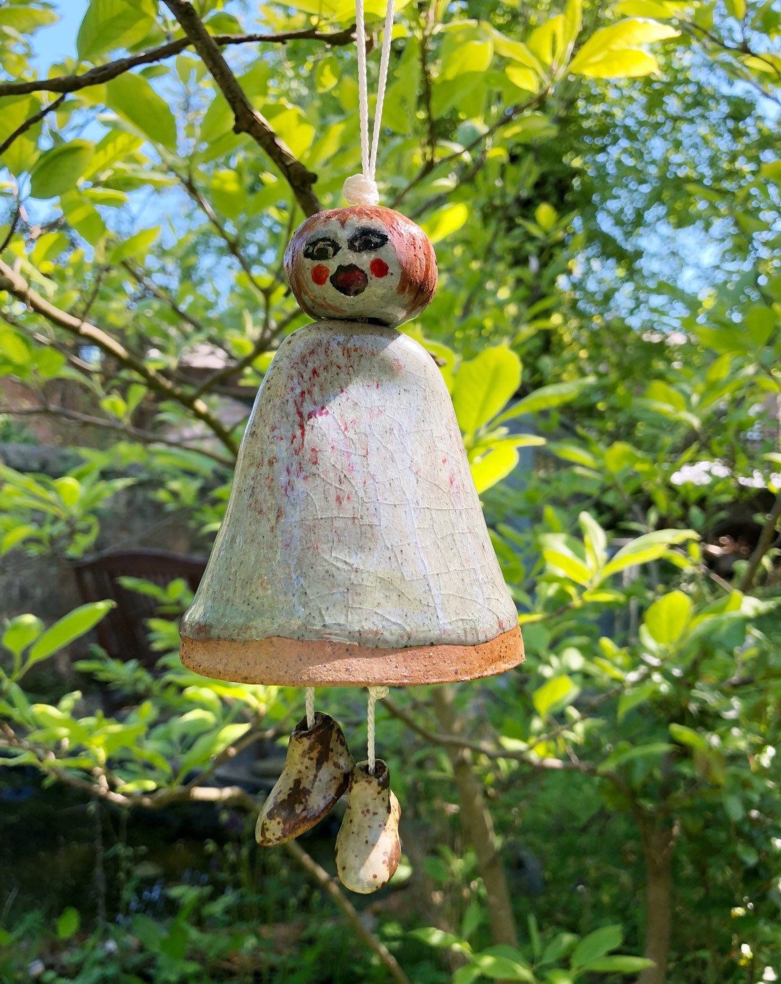 Grey ceramic Bell - Garden Chimes