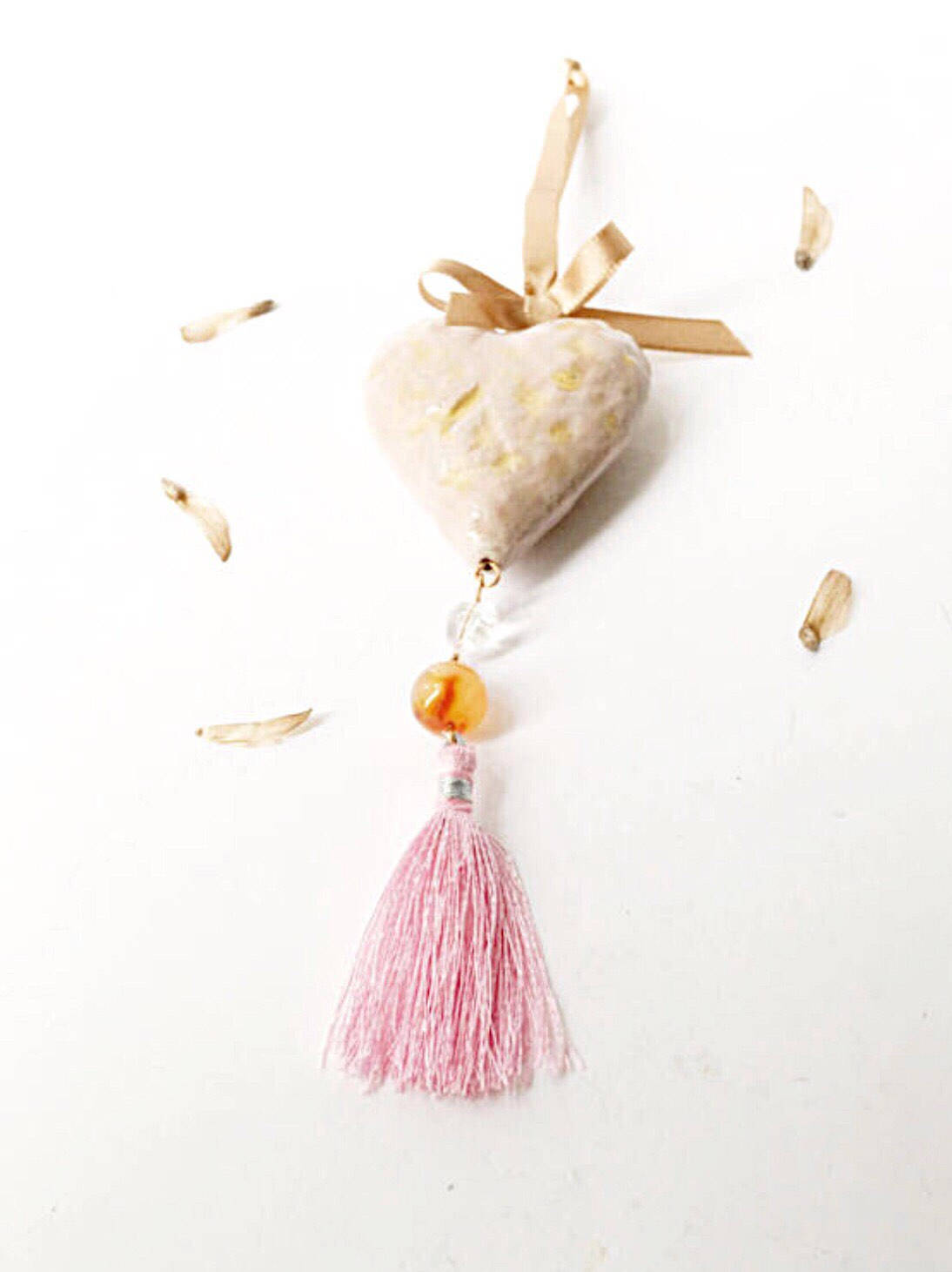 Puffed Heart - Beige - Ceramic