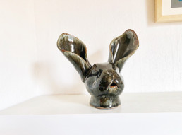 Rabbit Head - Brown - Ceramic Expression