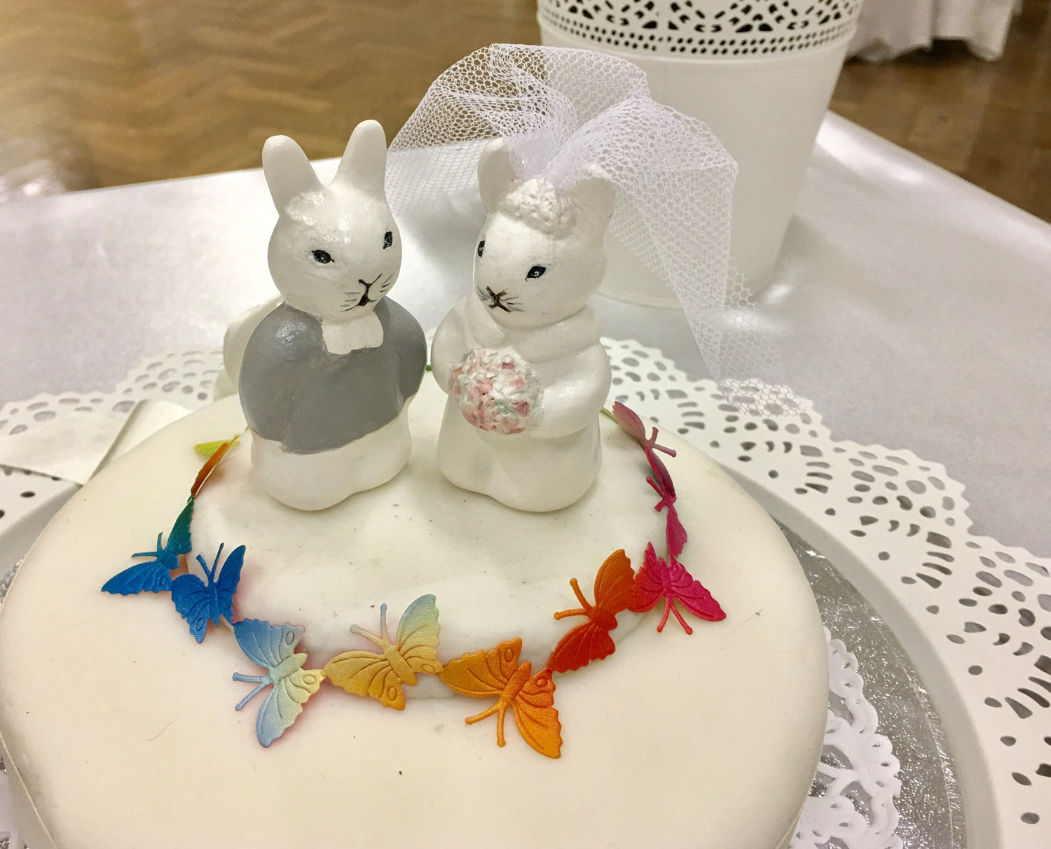 Rabbit  Wedding Cake Topper - Mr and Mrs