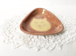 Red Cat Dish -  Ceramic Side Dish
