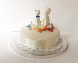 White Cat Wedding Cake Toppers - Mr and Mrs