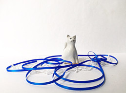 White Ceramic Cat - Small Kitten Ornament