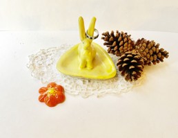 Yellow Rabbit Ringholder - Ceramic Dish