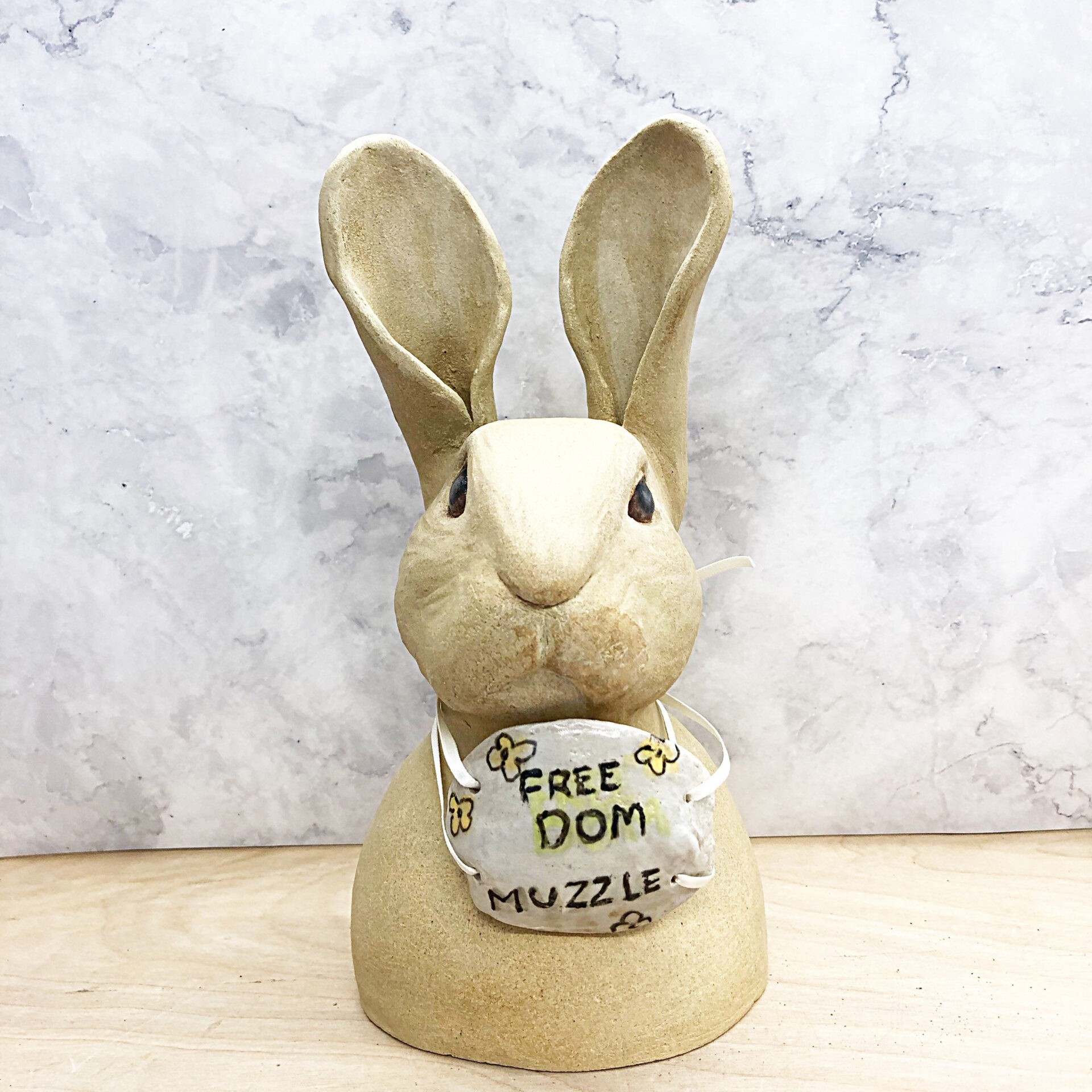 Beige Rabbit Bust - Unmasked