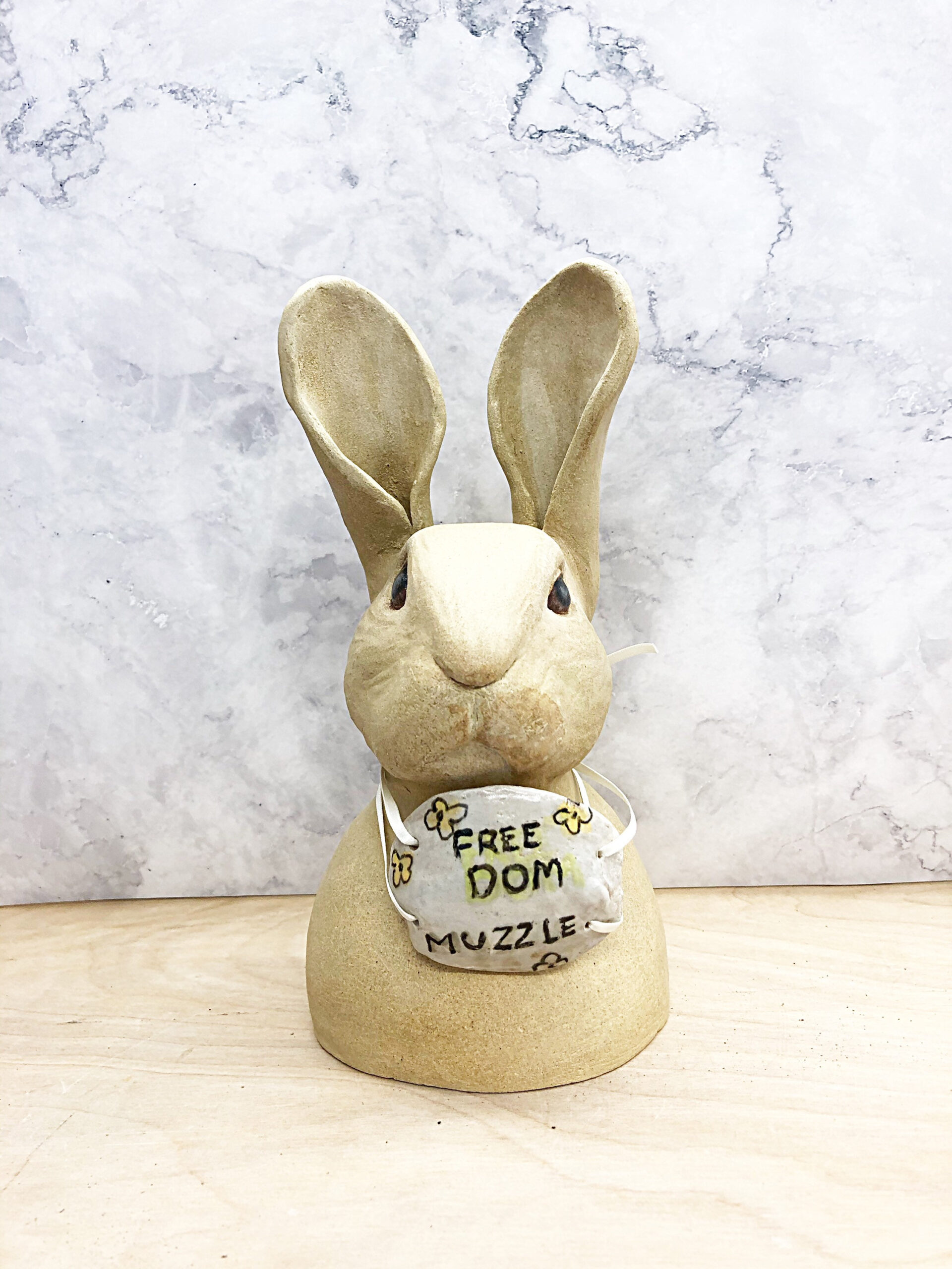 Beige Rabbit Bust - Unmasked