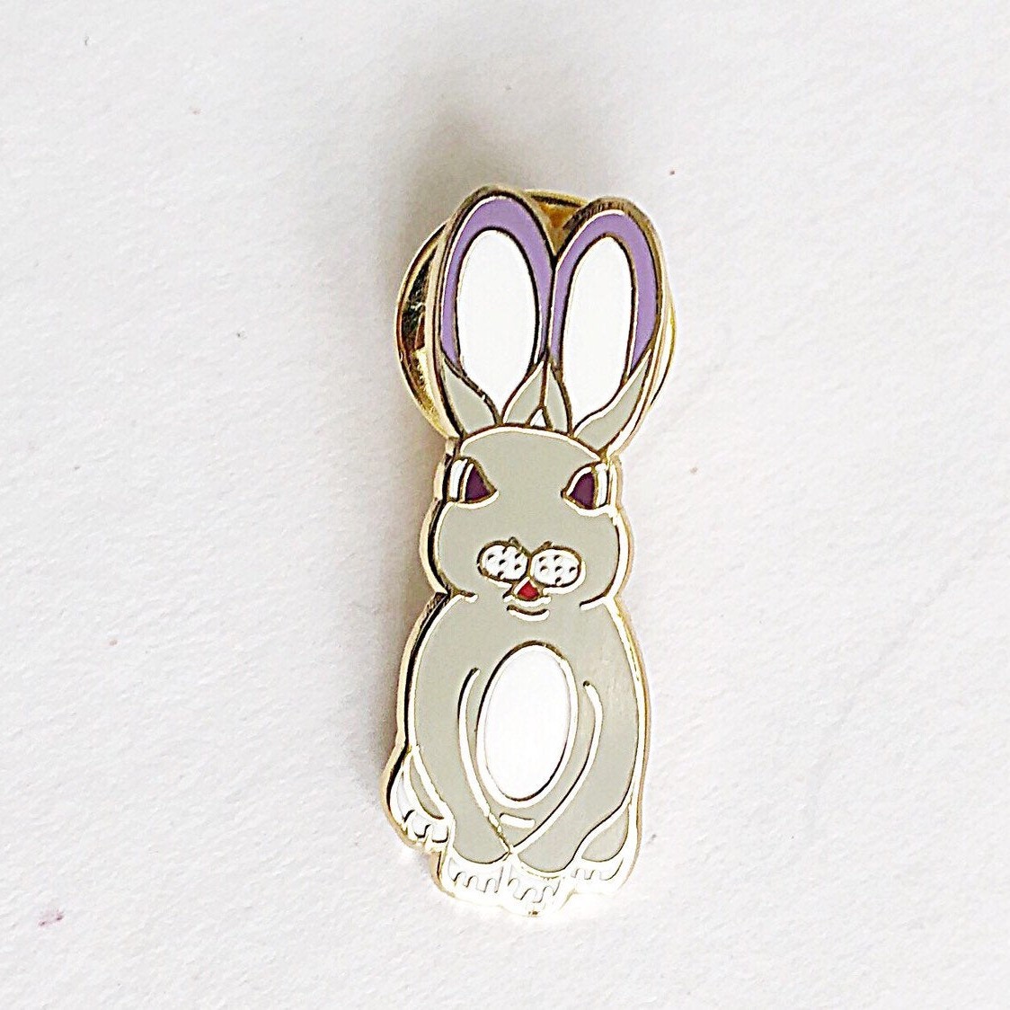 Bunny Enamel Pin - Sitting - Grey