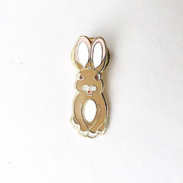 Bunny Enamel Pin - Sitting - Light Brown