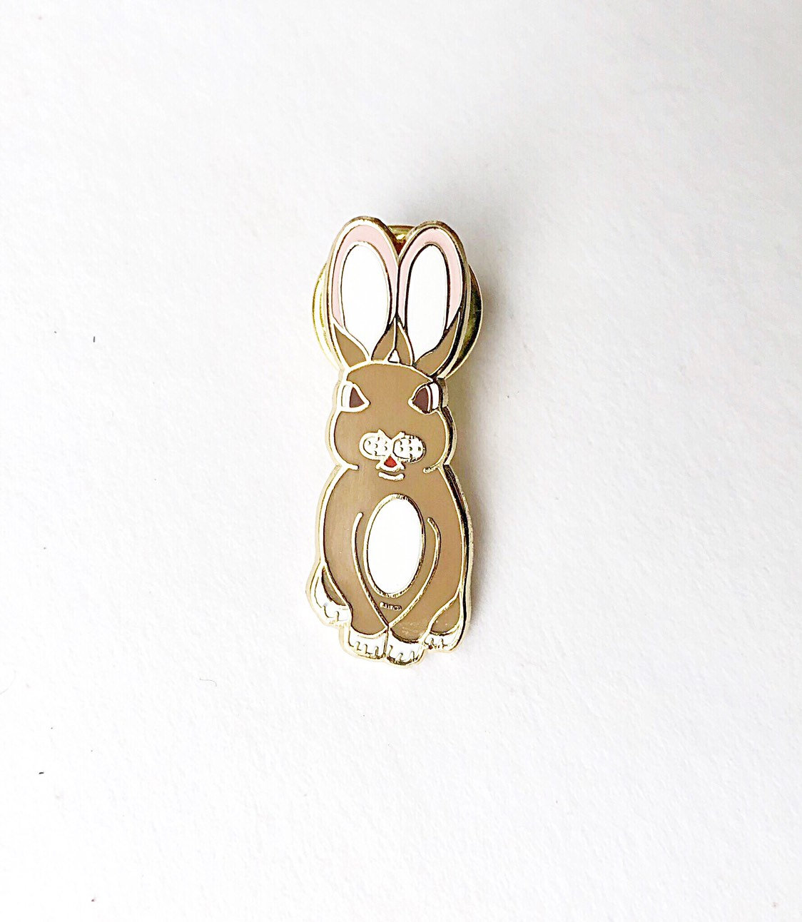Bunny Enamel Pin - Sitting - Light Brown