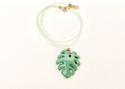 Cheese Plant Necklace - Porcelain  Pendant