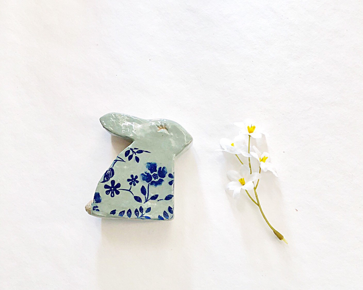 Greenblue Rabbit - Ceramic Contemporary Silhouette