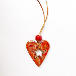 Heart Shaped Necklace Ceramic Boho