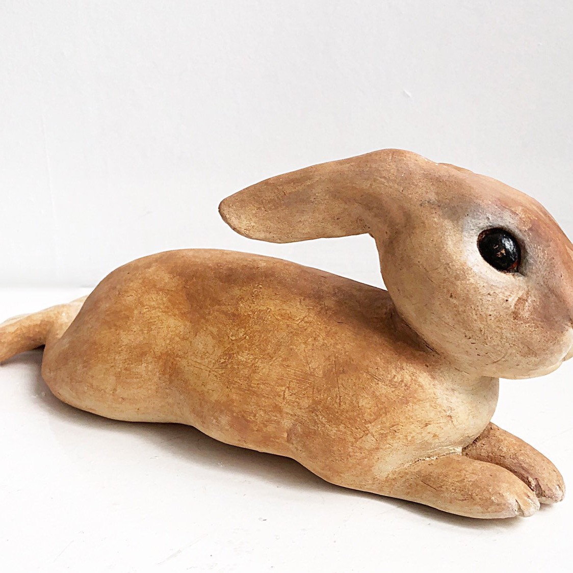 Rabbit Resting Sculpture - Ceramic