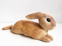 Rabbit Resting Sculpture - Ceramic