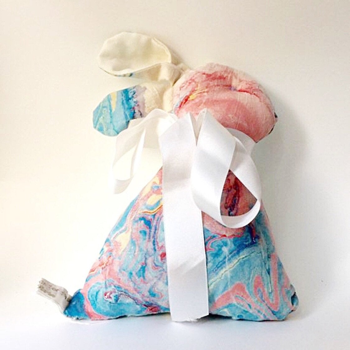 Blue Pink Rabbit Cushion  - Cotton