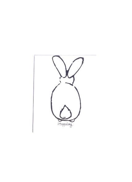 Rabbit Drawing Print - Card